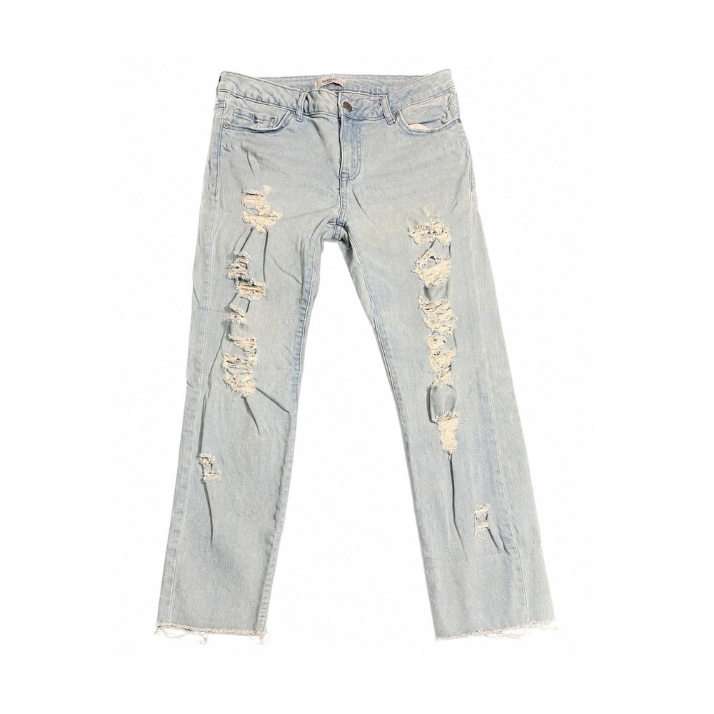 Forever 21 Jeans Women's Size 29 Light Wash Distressed Straight Leg Denim